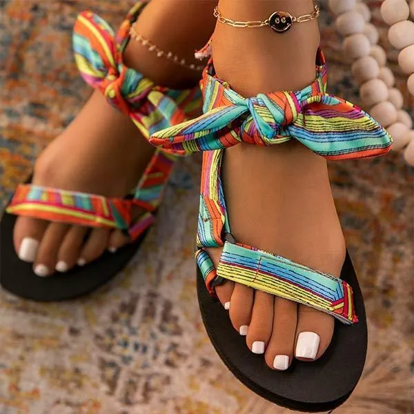 Women'S Fashion Bow Flat Sandals 18694497C