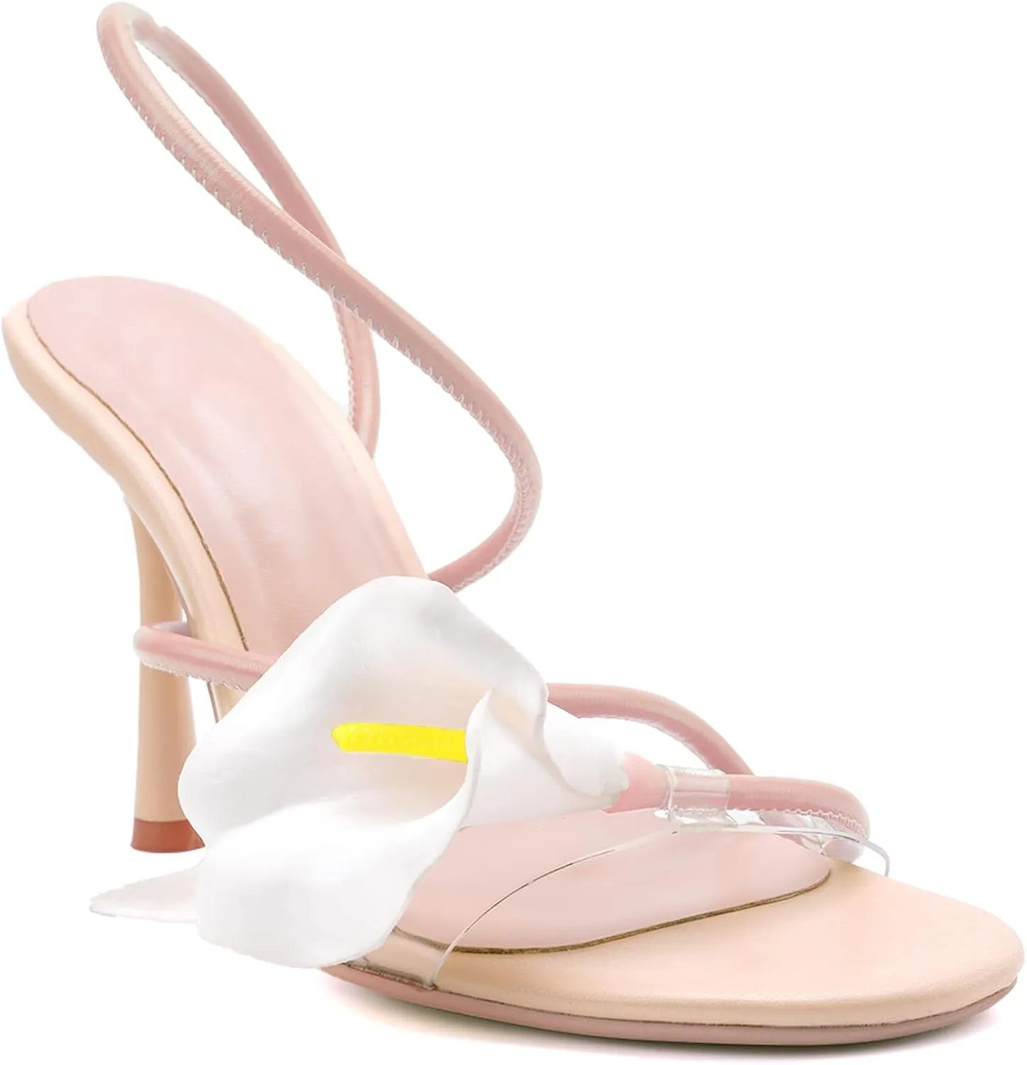 Women's Flower High Heels Open Toe Fine Heels Sexy Strappy Wedding Birthday Dress Heel Sandals