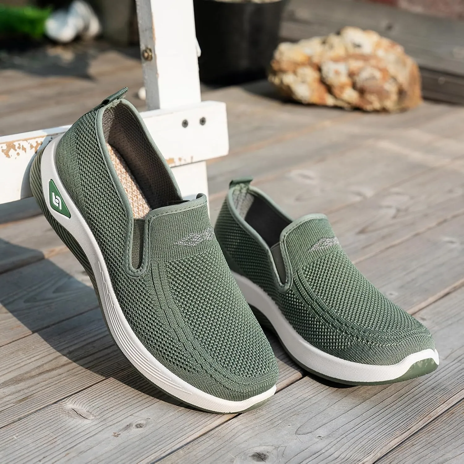 Woven Orthopedic Sneakers for Women Men Mesh Breathable Running Shoes,Outdoor Go Walking Slip on Diabetic Foam Shoes,Lightweight Non-Slip Soft Sole Athletic Sneakers with Arch Support