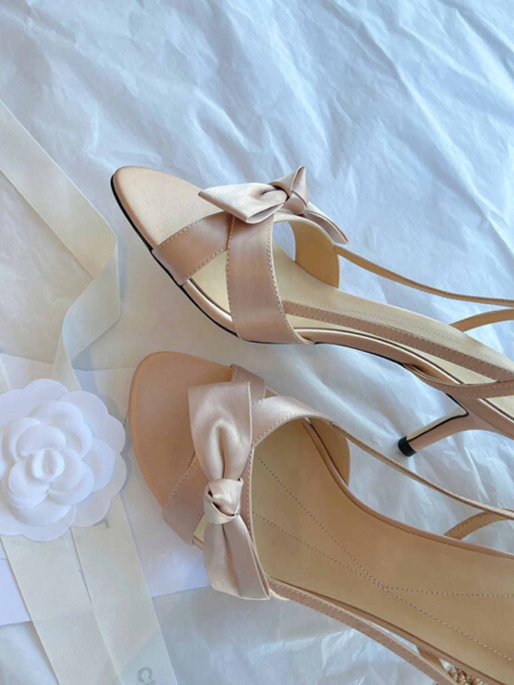 Zelda Satin Bow Sandals